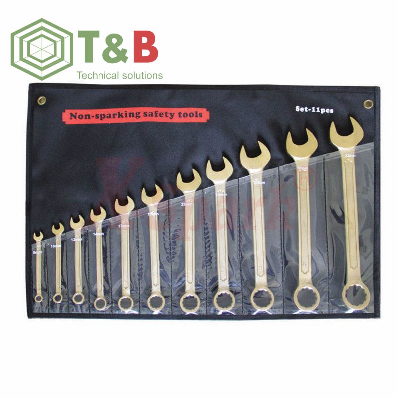 Bộ Cờ Lê vòng miệng 11 chi tiết chống tia lửa điện, cháy nổ X-Spark Model 133 (Non Sparking Combination Wrench Set-11pcs) ảnh 1