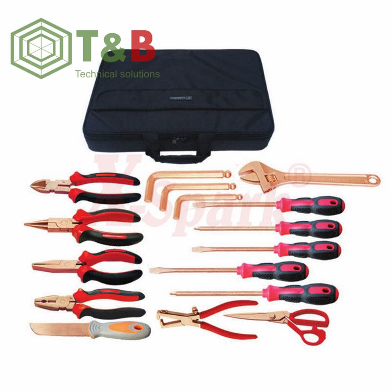 Bộ dụng cụ 18 chi tiết chống tia lửa điện, cháy nổ X-Spark Model No.AA08-18 Non Sparking Tool set 18pcs ảnh 1