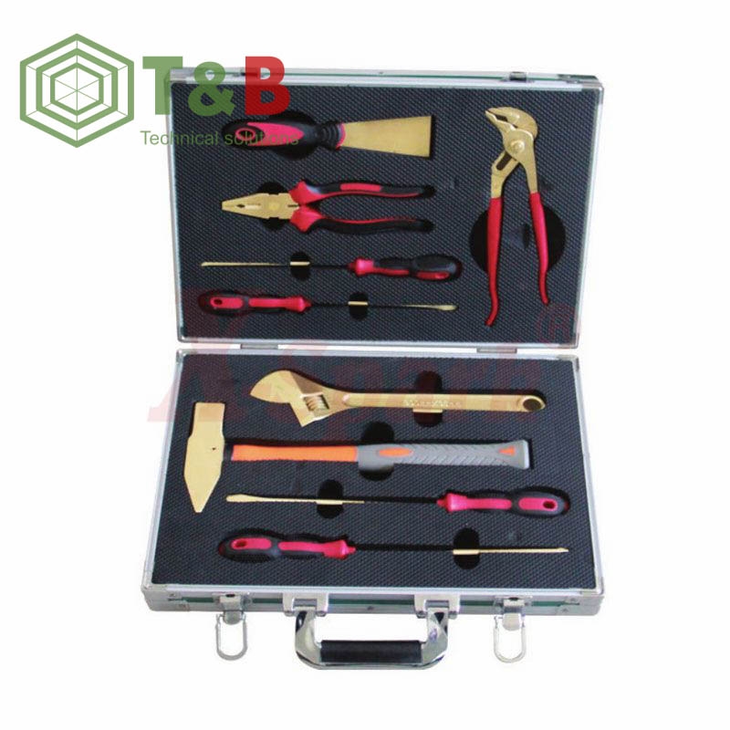 Bộ Dụng Cụ 9 chi tiết chống tia lửa điện, cháy nổ X-Spark Model No.E-9 Tool Set 9pcs ảnh 1