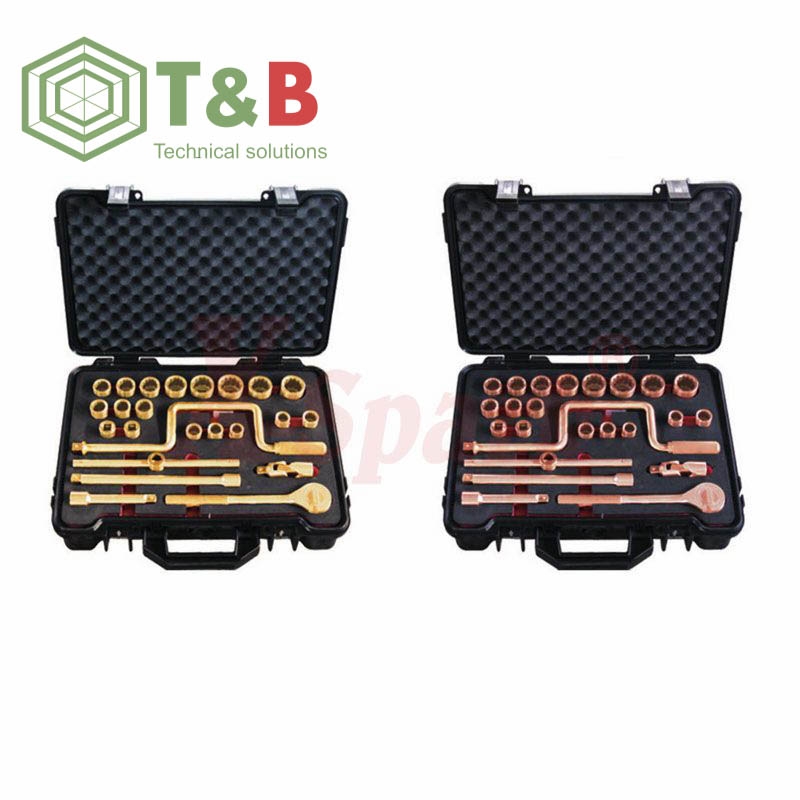 Bộ Dụng Cụ Khẩu Cần Siết Lực 1/2 inch gồm 24 chi tiết chống tia lửa điện, cháy nổ X-Spark Model 101H (Non Sparking 1/2 Dr Socket Set-24pcs) ảnh 1