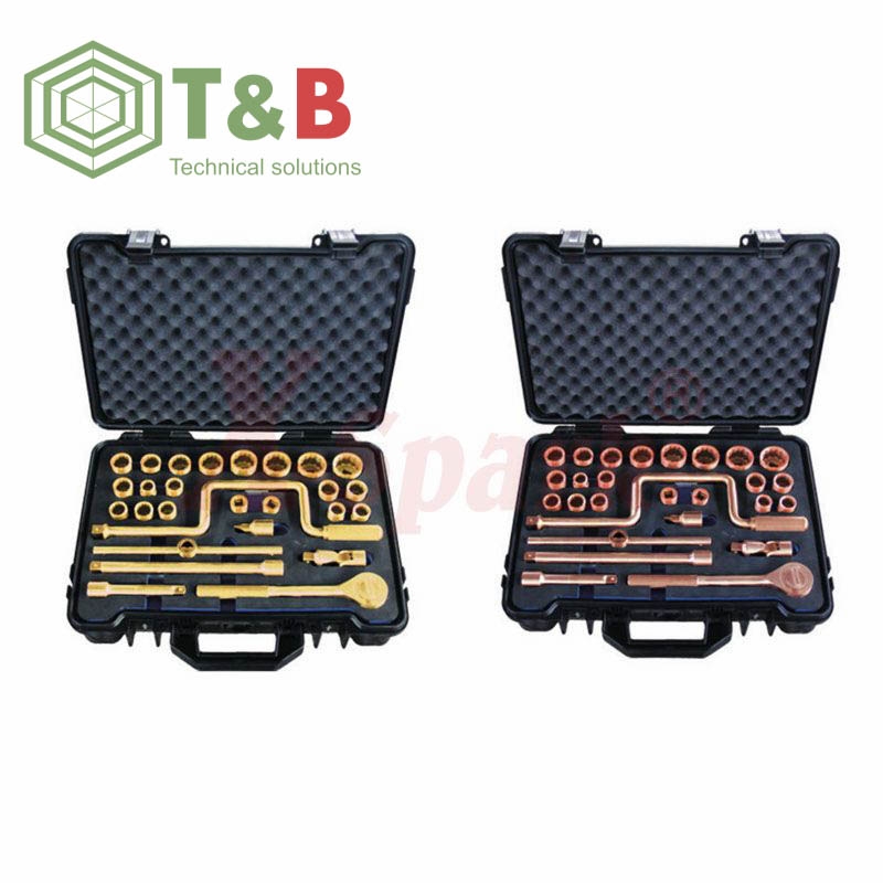 Bộ Dụng Cụ Khẩu Cần Siết Lực 1/2 inch gồm 24 chi tiết chống tia lửa điện, cháy nổ X-Spark Model 101I (Non Sparking 1/2 Dr Socket Set-24pcs) ảnh 1