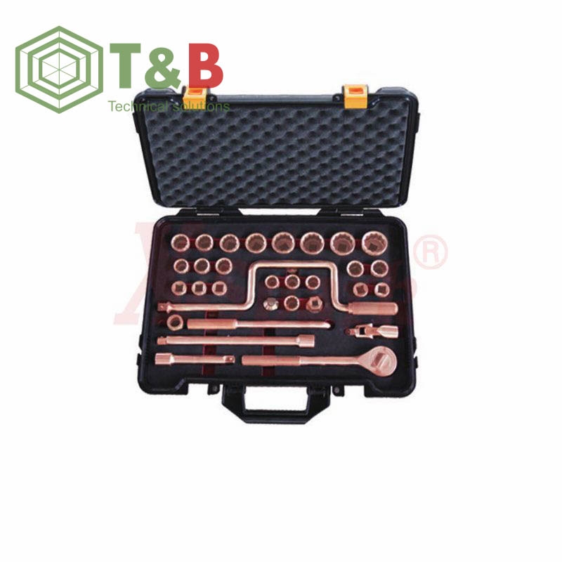 Bộ Dụng Cụ Khẩu Cần Siết Lực 1/2 inch gồm 32 chi tiết chống tia lửa điện, cháy nổ X-Spark Model 101J (Non Sparking 1/2 Dr Socket Set-32pcs ảnh 1