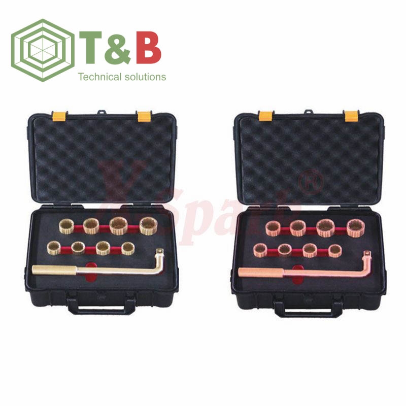 Bộ Dụng Cụ Khẩu Cần Siết Lực 1/2 inch gồm 9 chi tiết chống tia lửa điện, cháy nổ X-Spark Model 101E (Non Sparking 1/2 Dr Socket Set-9pcs) ảnh 1