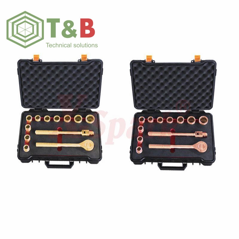 Bộ Dụng Cụ Khẩu Cần Siết Lực 1/2inch gồm 13 chi tiết chống tia lửa điện, cháy nổ X-Spark Model 101F (Non Sparking 1/2 Dr Socket Set-13pcs) ảnh 1