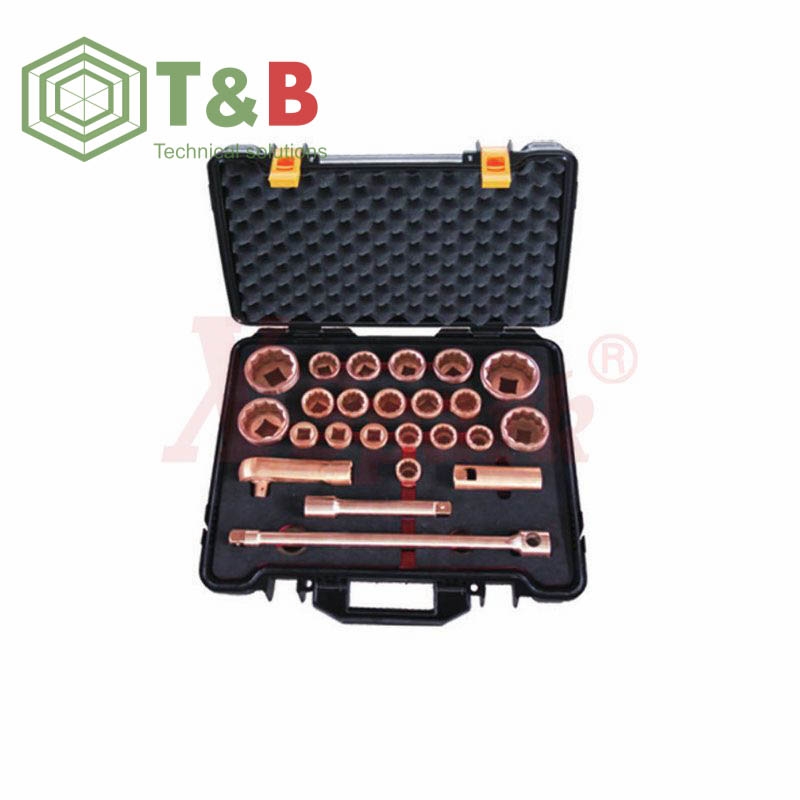 Bộ Dụng Cụ Khẩu Cần Siết Lực 3/4 inch 26 chi tiết chống tia lửa điện, cháy nổ X-Spark Model 101M (Non Sparking Socket Set-26pcs) ảnh 1