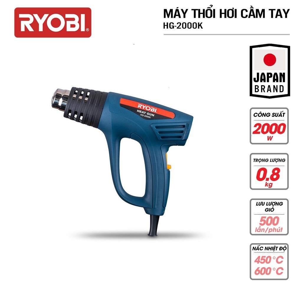 Máy thổi hơi nóng Ryobi HG-2000K ảnh 1