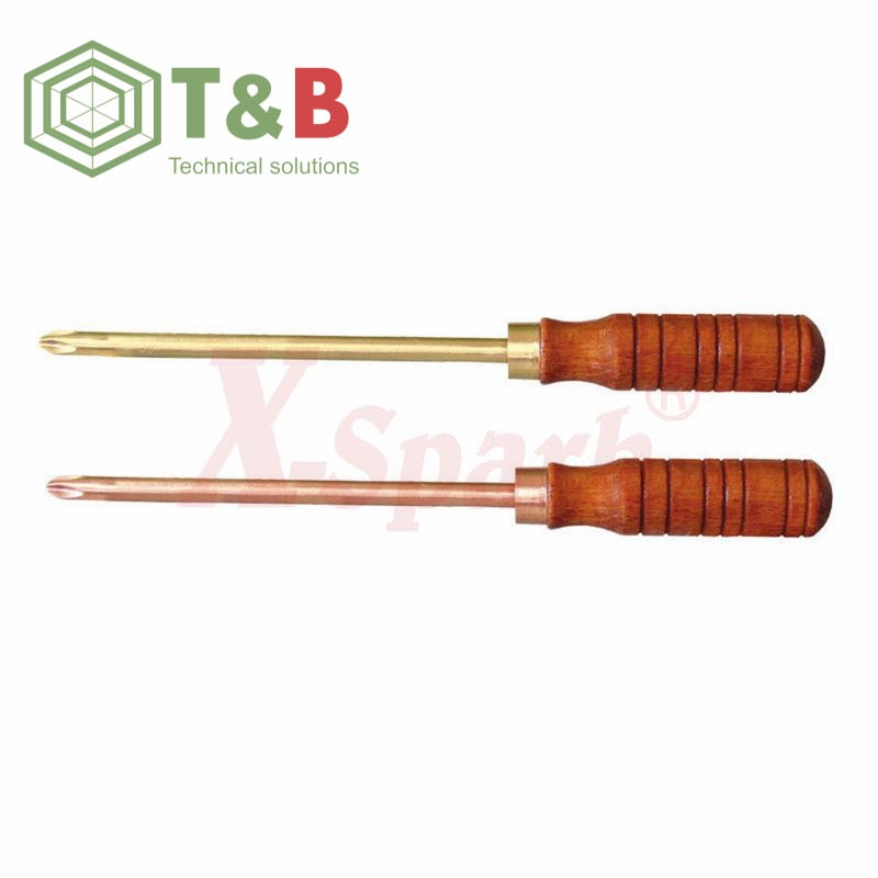 Tô vít 4 cạnh nắm gỗ chống tia lửa điện, cháy nổ X-Spark Model 266 Non Sparking Phillips Screwdriver ảnh 1